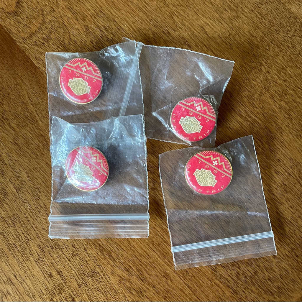 Harley Davidson Lot Of 4 Collectible Pins - 1997 Dealer Trip - Vintage
